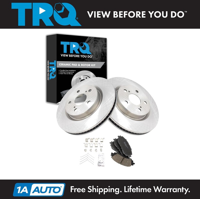 TRQ Front Brake Pad & Rotor Kit Ceramic For 19-23 Lexus 18-23 Toyota