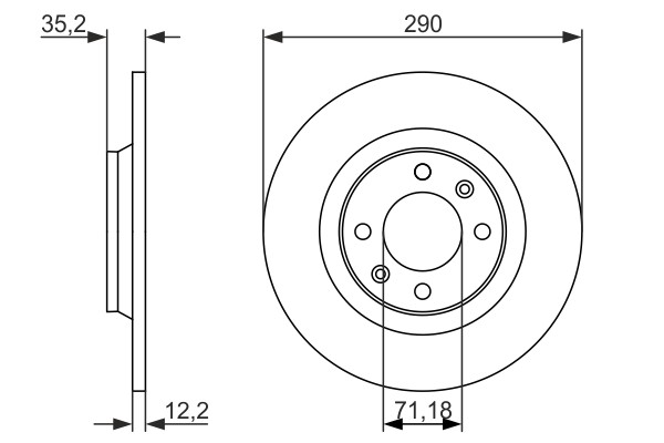 2x Brake Discs Pair Solid Rear 290mm 0986479118 Bosch Set 4249F7 BD1642 Quality gallery