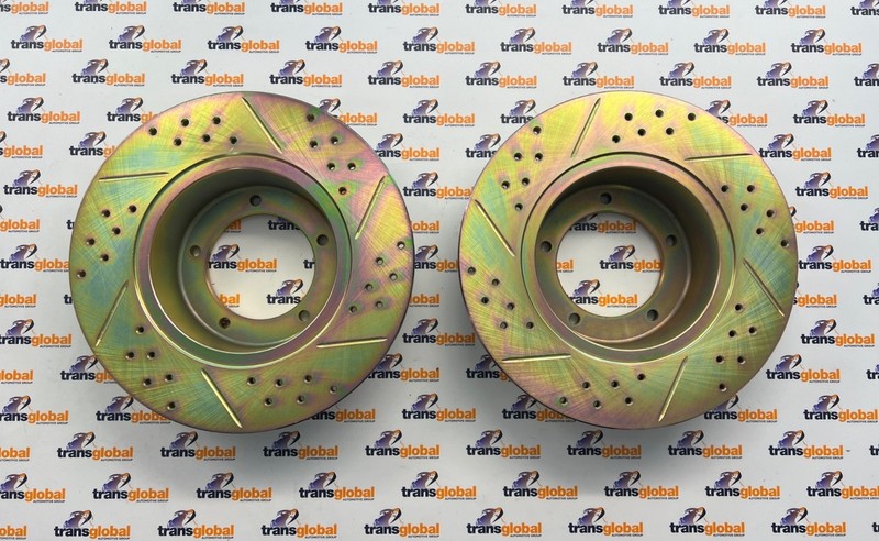 Front Cross Drill & Grooved Brake Discs x2 for Land Rover Defender LR017951 gallery