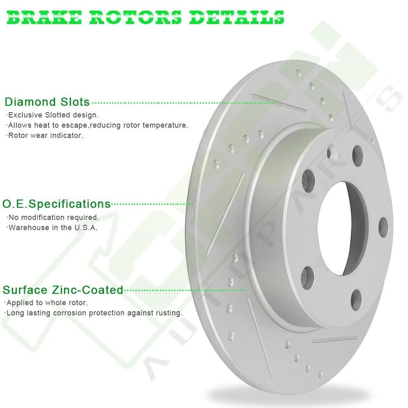 Rear 259 mm Brake Disccs Rotors And Ceramic Pads For 2002 - 2006 Mini Cooper gallery