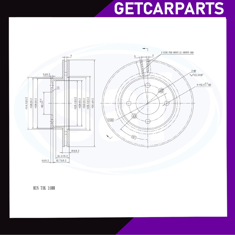 Hyundai I10 2007 - 2018 Pair Front Vented Brake Discs 241mm 1.0 / 1.1 / 1.2 gallery