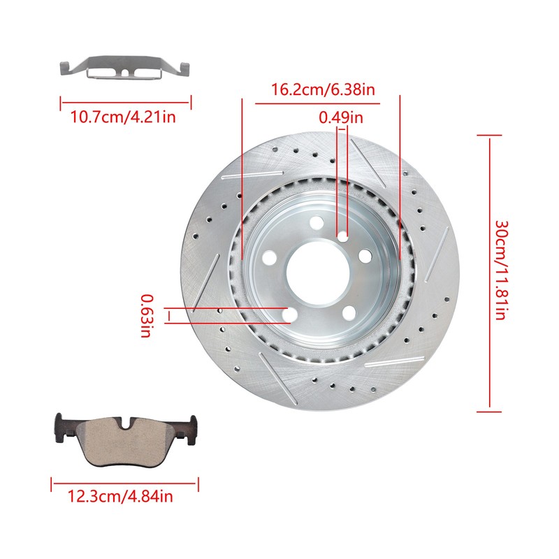 S-12134143 0857021 Rear Brake Disc & Pad Set For BMW 320i 2013-2018 2.0L gallery