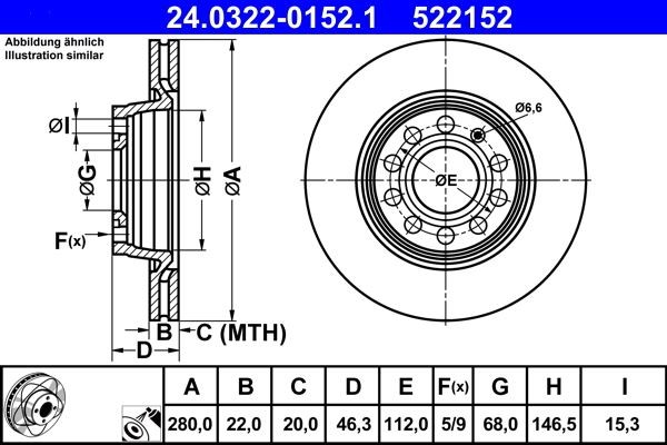 Brake Disc For Audi A4 94-00 Seat EXEO 08-13 VW PASSAT 96-00 8E0615301P