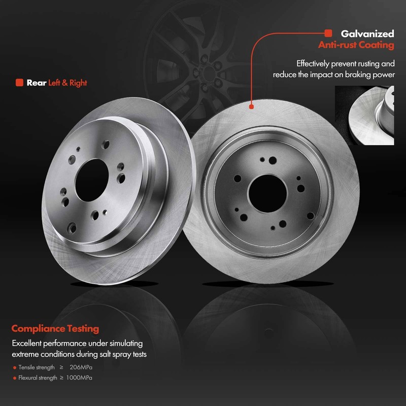 Disc Brake Rotor & Ceramic Pads + Caliper for Honda CR-V 2007-2016 Acura Rear gallery