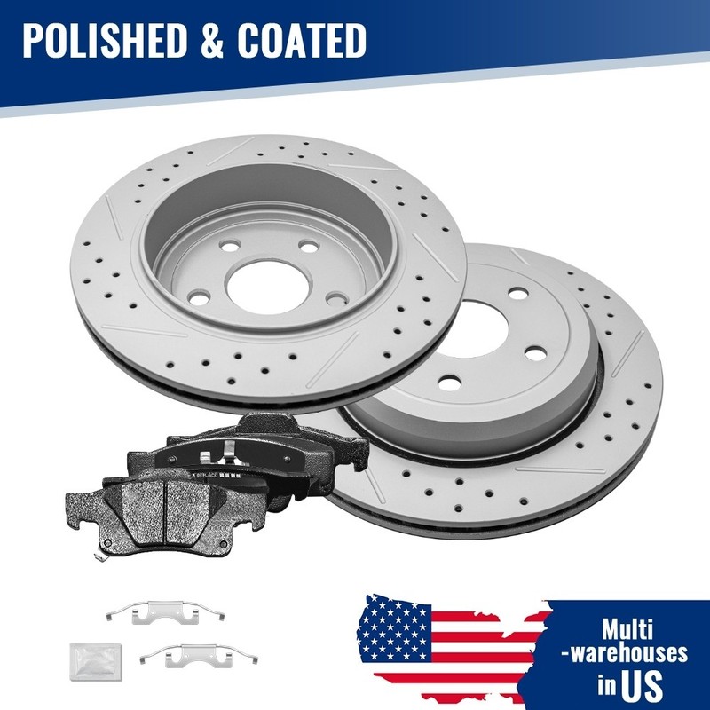 Vented Rear Disc Rotors Brake Pads Set For Dodge Durango Grand Cherokee 2011-21