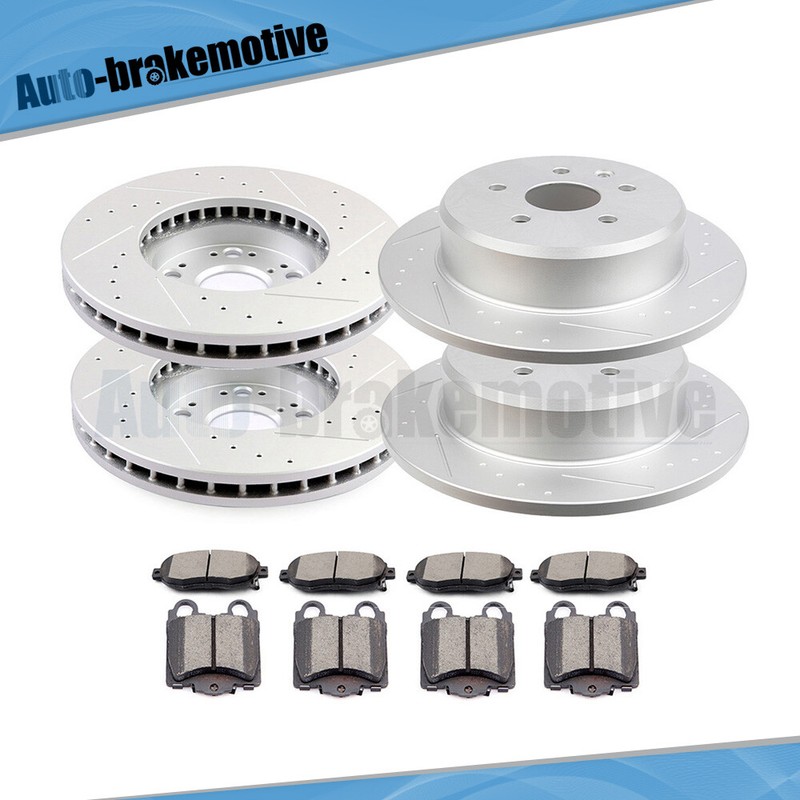 FRONT REAR DRILLED BRAKE ROTORS + CERAMIC PAD FOR LEXUS GS300 GS400 GS430 IS300 gallery