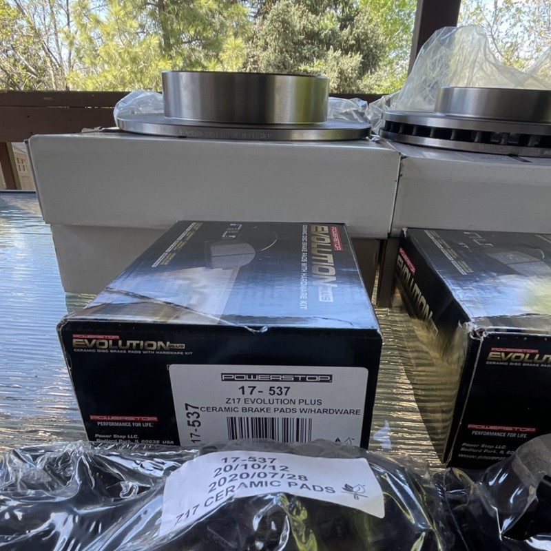 brake pads and rotors kit front and rear silver with clips, still in package gallery