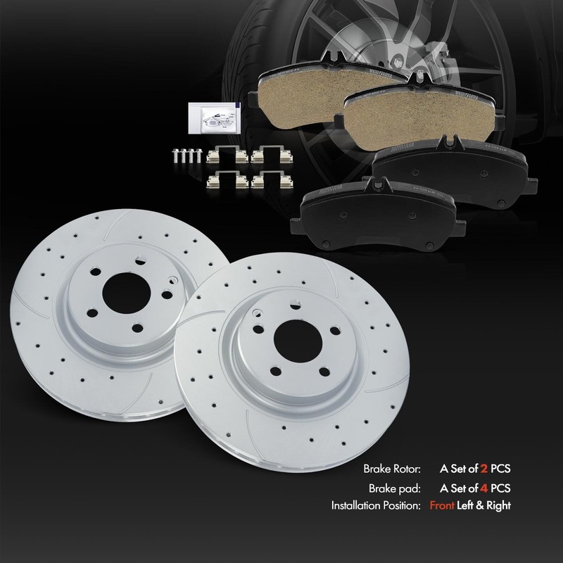6x Drilled Brake Rotor & Ceramic Brake Pad for Mercedes-Benz GLK350 GLK250 Front gallery