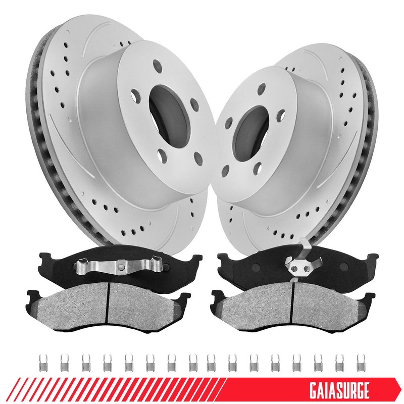 Front Brake Rotors Ceramic Pads for Jeep Cherokee TJ Wrangler 1999 2000-2006