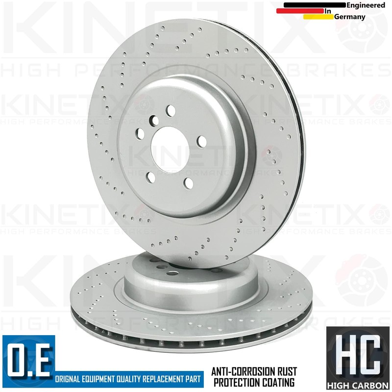 FOR BMW X6 M 60i G06 CROSS DIMPLED REAR BRAKE DISCS PAIR 370mm gallery
