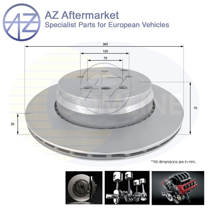 Fits Land Rover Range 2009-2012 4.4 D 4.9 + Other Models AZ Rear Brake Disc #1