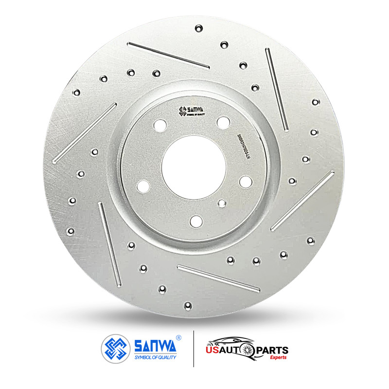 PAIR OF FRONT BRAKE ROTOR VENTED & GEOMET COATED D&S 330mm FOR Q60 G35 2007-2015 gallery