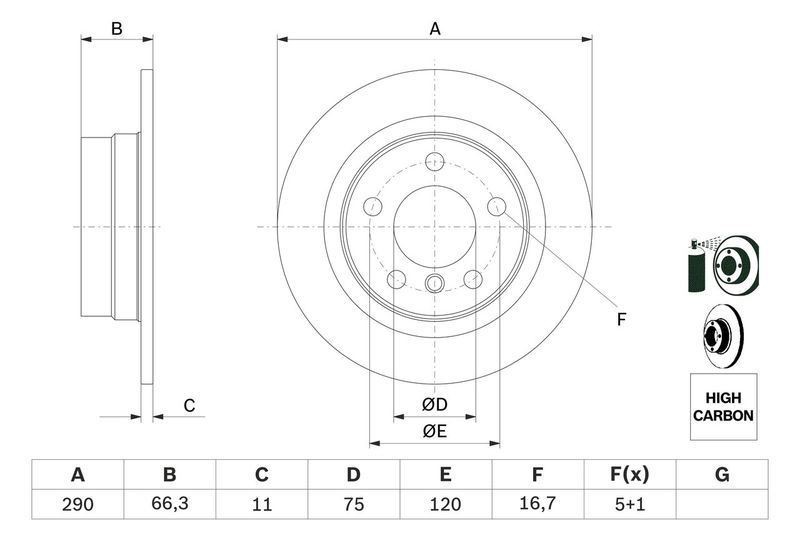 BOSCH Rear Brake Disc + Disc Brake Pads Service Kit Fits BMW 1 Series 2 Series gallery
