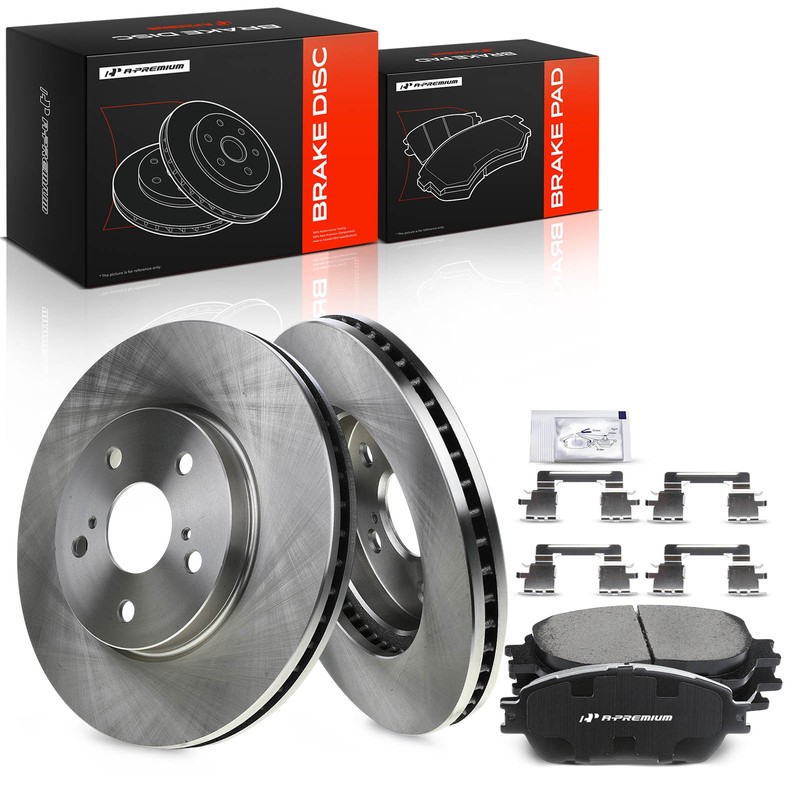 A-Premium Front Disc Brake Rotors & Ceramic Pads for Toyota Camry 05-06 Sienna