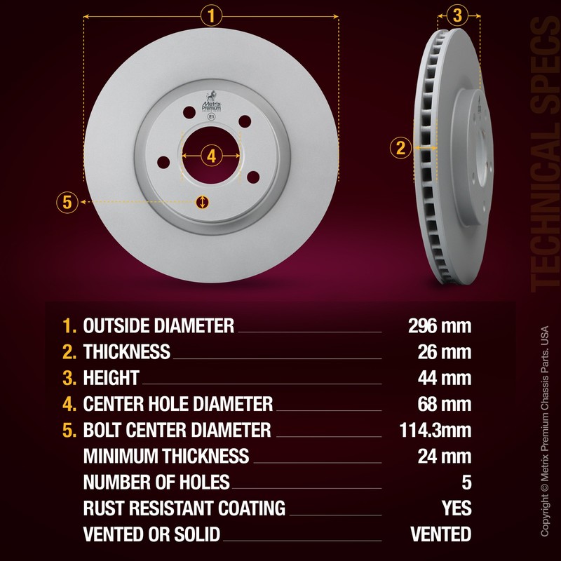 Front Disc Brake Rotor For 08-13 Nissan Rogue 14-15 Rogue Select 07-12 Sentra gallery