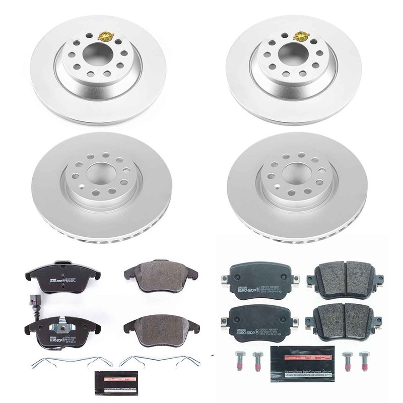 Powerstop 312.0mm Front 299.9mm Rear Discs & Pads Kit for 2016-2018 Audi Q3
