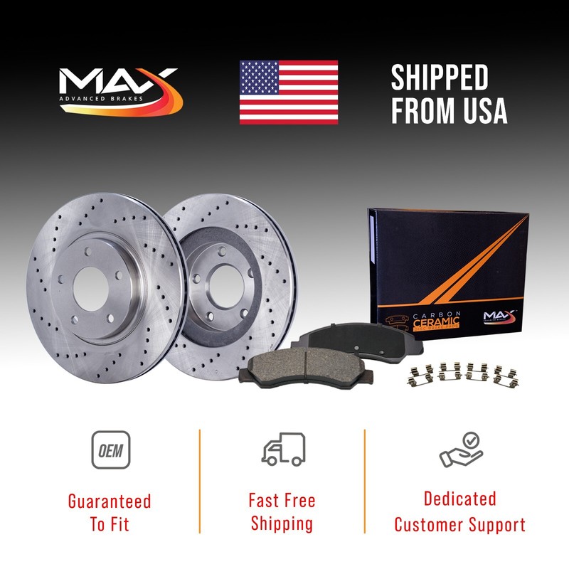 Rear Drilled Brake Rotors + Pads for Chevy Equinox Malibu GMC Terrain