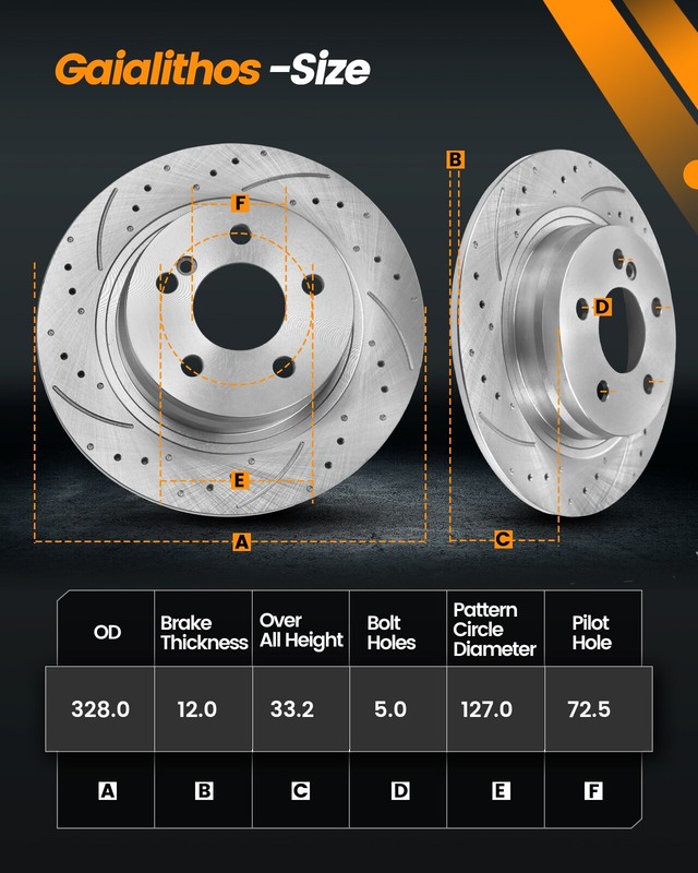 Rear Brake Rotors Ceramic Brake Pads for Dodge Journey/Chrysler Town & Country gallery