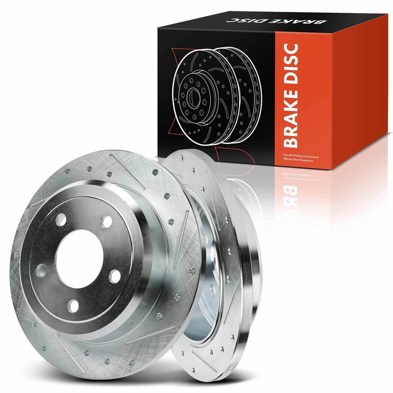 2Pcs 284.9mm Rear Drilled Brake Rotor for Ford Lincoln Town Car Mercury V8 4.6L