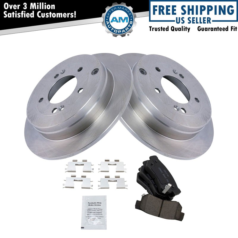 Rear Brake Pad & Rotor Kit Brake Rotor For 2006-2009 Hyundai Azera