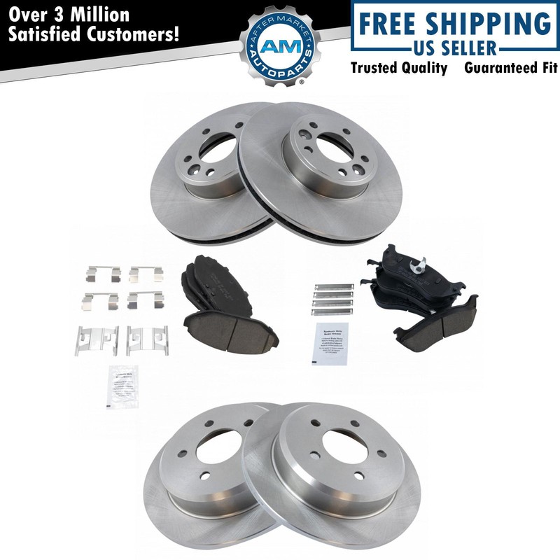 Brake Rotor Front Rear Kit w/ Ceramic Pad Set for Crown Vic Town Car