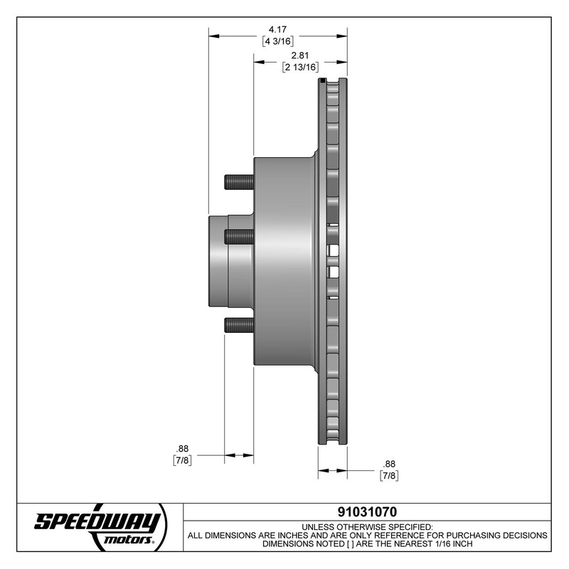 11 Inch Rotor with GM 4.75 Inch Bolt Circle, Metric Caliper, Fits Mustang II gallery