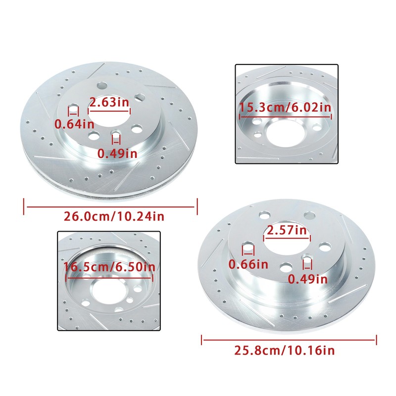 Front & Rear Drilled Brake Rotors & Ceramic Brake Pads For Mini Cooper 2015-2016 gallery