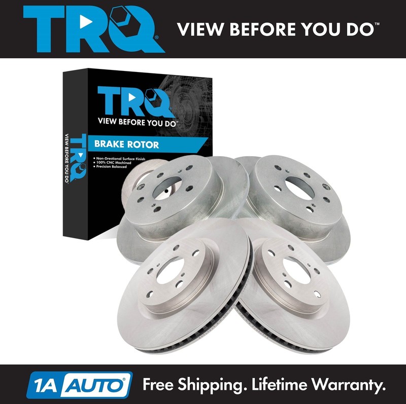 TRQ Front & Rear Brake Rotors Set Fits 09-10 Pontiac Vibe 09-13 Toyota Matrix