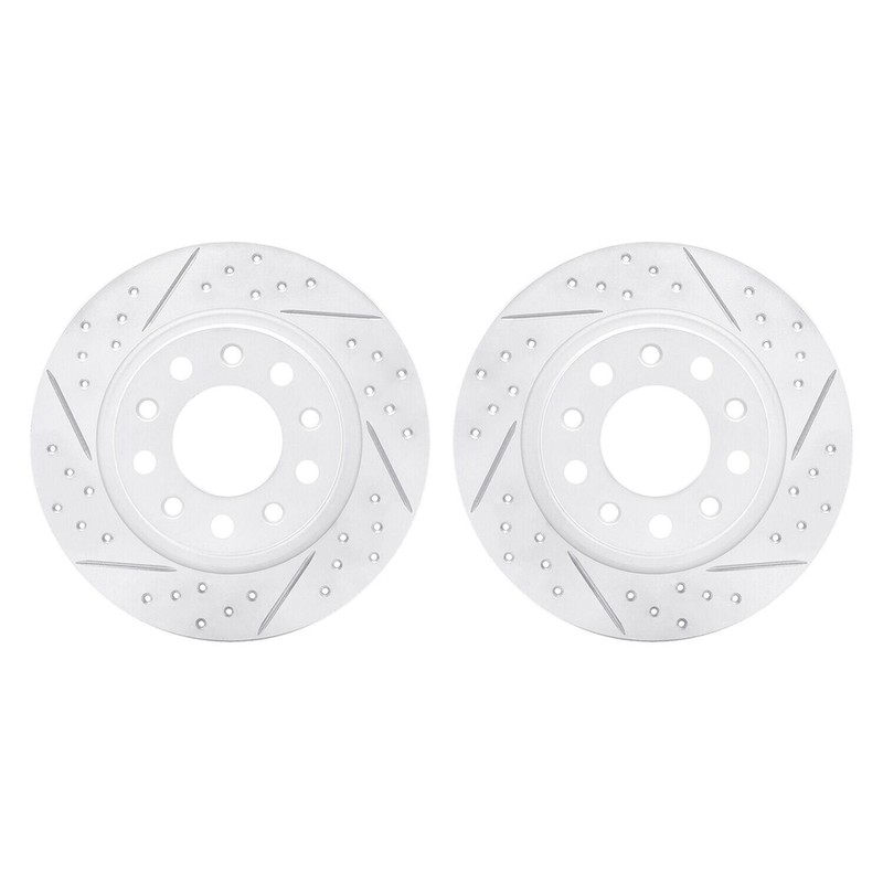 For Dodge Dart 13-16 R1 Concepts Drilled & Slotted Rear Brake Rotor Set