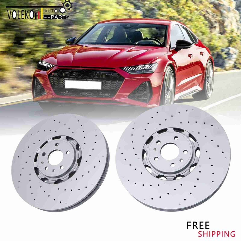 Front Disc Brake Rotor Set 4K0615301S for 2021-2024 Audi RS6 Avant RS7 Sportback