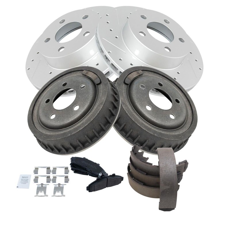 TRQ Performance Front & Rear Brake Pad & Rotor,Shoe & Drum Kit Fits Ford Mazda gallery