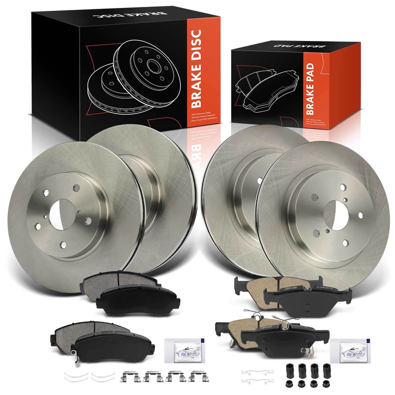 Front & Rear Disc Brake Rotors & Ceramic Brake Pads for Subaru Legacy 2016-2019
