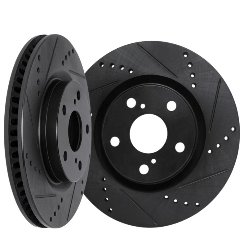 For Mazda Protege 2003 Rotor Set | Front | Black | Drilled And Slotted | Vented gallery