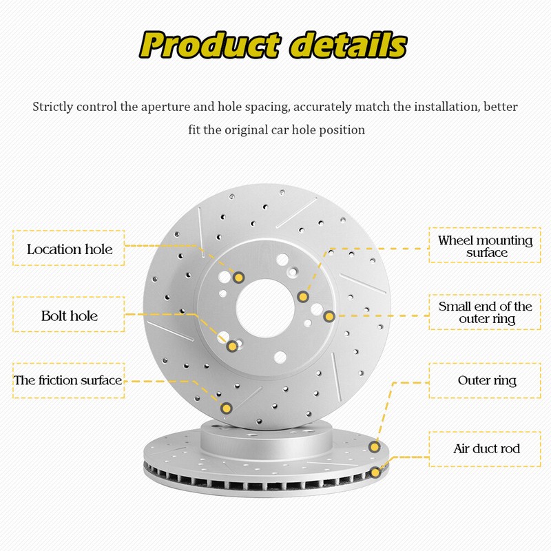 Front Drilled Brake Rotors For 2009-2017 Chevy Traverse 2007-2016 GMC Acadia gallery
