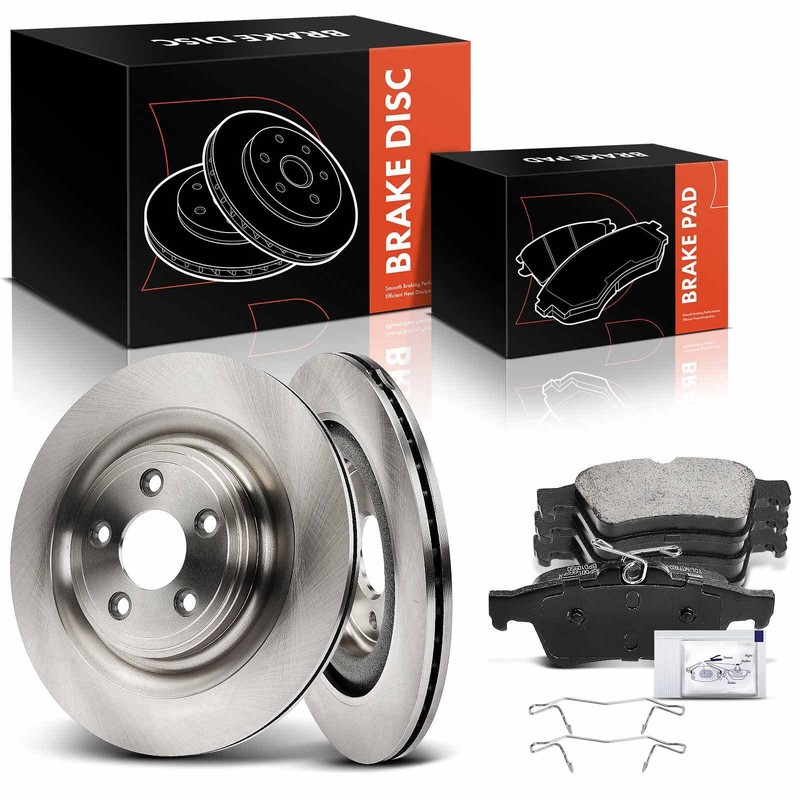 Disc Brake Rotors & Ceramic Brake Pads for Jaguar S-Type 2006-2008 XF 2009-2016