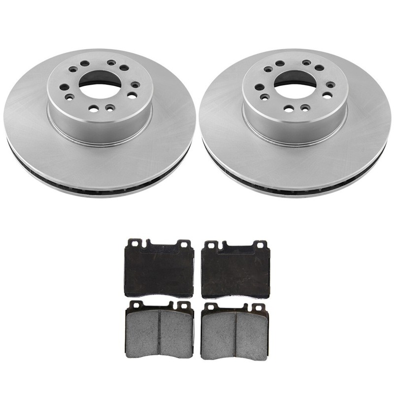Front Vented Disc Brake Rotors & Pads Set for Mercedes-Benz 600SEL 93-92; 320mm