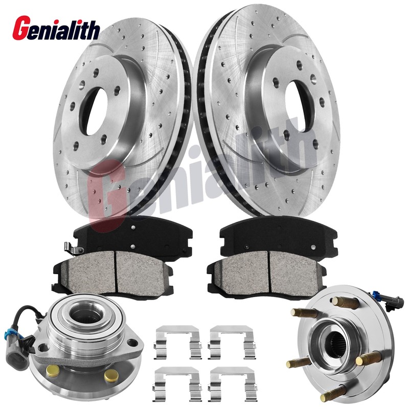 Front Drilled Slotted Brake Rotors Pads Hub for Captiva sport Equinox Saturn Vue