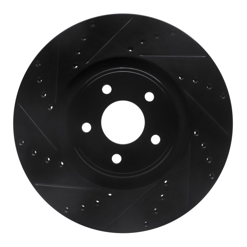 R1 Concepts 633-54082L Front Left Drilled & Slotted Brake Rotor for Ford Focus &