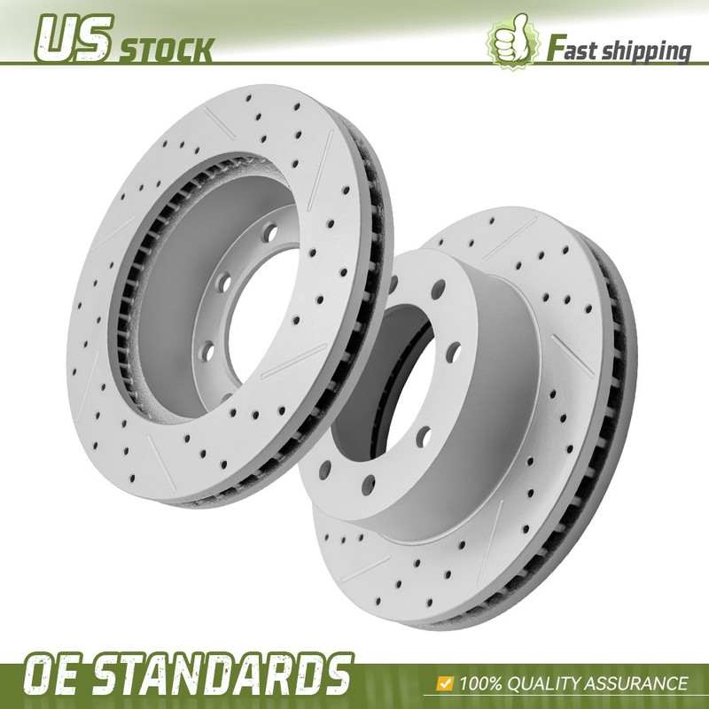 4WD 347mm Front Drilled Disc Brake Rotors for 2005 – 2012 Ford F-250 Super Duty