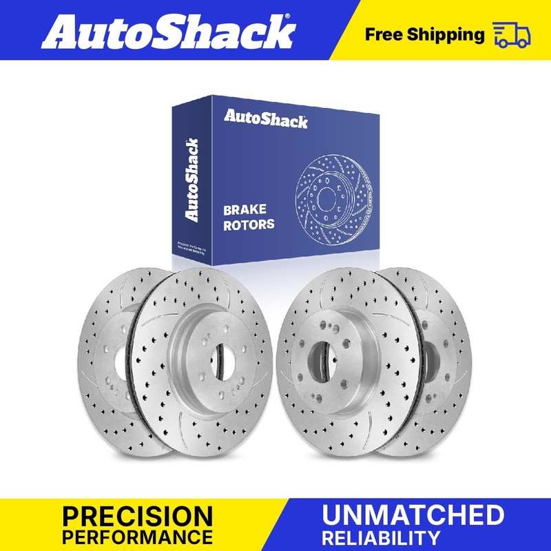 Front Rear Drilled Slotted Brake Rotors for Chevrolet, Silverado 1500 2019-2024
