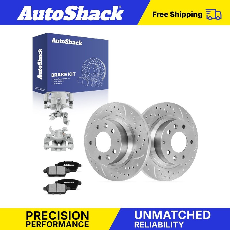 Rear Drilled Slotted Brake Rotors Pads Calipers for Ford, Fusion 2006-2012