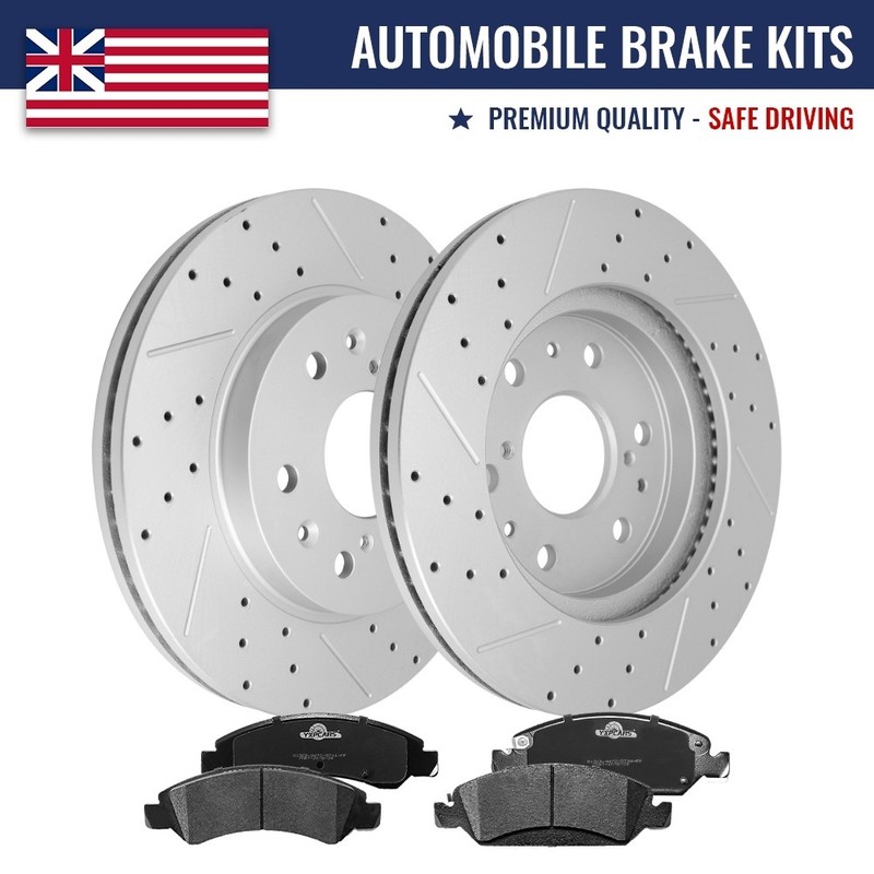 Front Drilled Rotors Brake Pads for Chevy Silverado GMC Sierra 1500 Tahoe Yukon