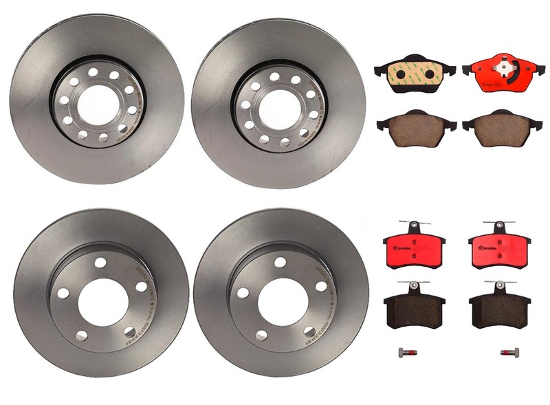 Brembo Front & Rear Brake Kit Disc Rotors Ceramic Pads For Audi A4 Quattro 96-99