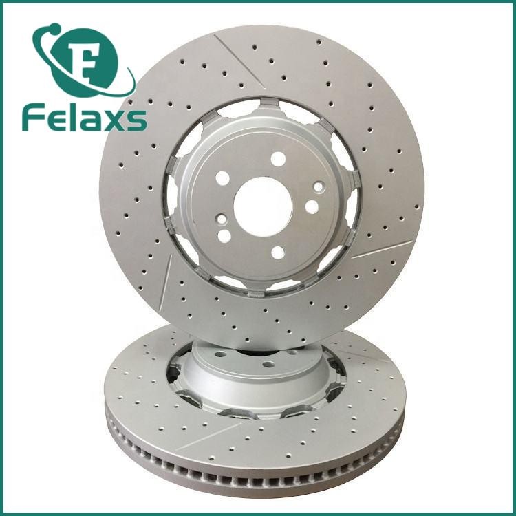 1 Pair Brake Rotors Front Left Right for Mercedes W222 S450 S560 S63 S65 AMG