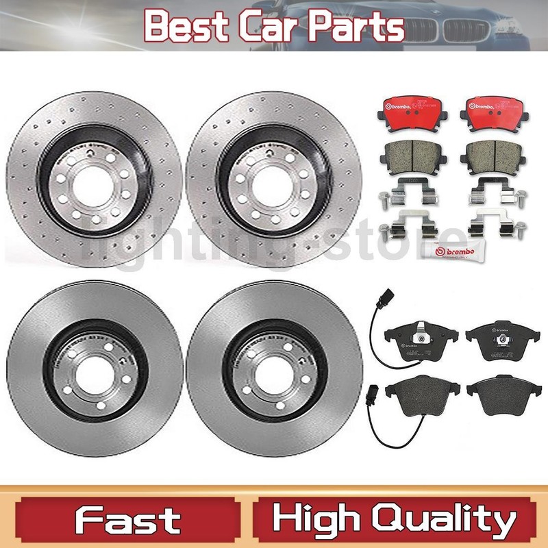 Front+Rear Brake Pads and Disc Rotors full set Fits Audi A6 3.2L