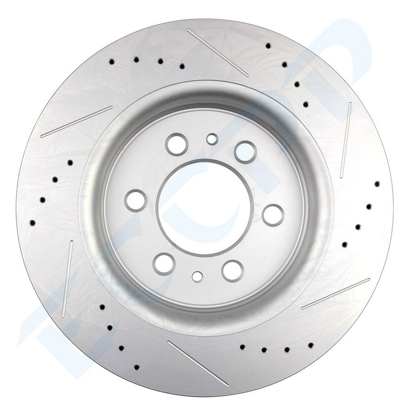 Front Drilled & Slotted Ceramic Brake Pads And Rotors For 10-18 Ford Expedition gallery