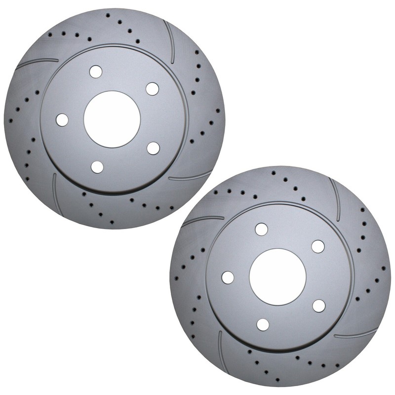 Bison Performance Pair Front Drill Coat 336mm Brake Rotors for Durango Ram 1500