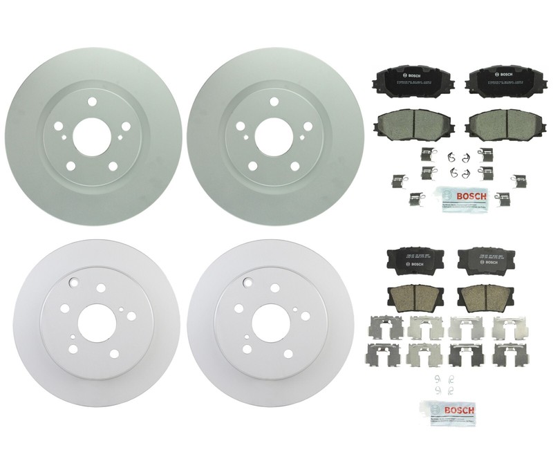 Bosch Front 296mm and Rear 281mm Brake Kit Disc Rotors Ceramic Pads For RAV4