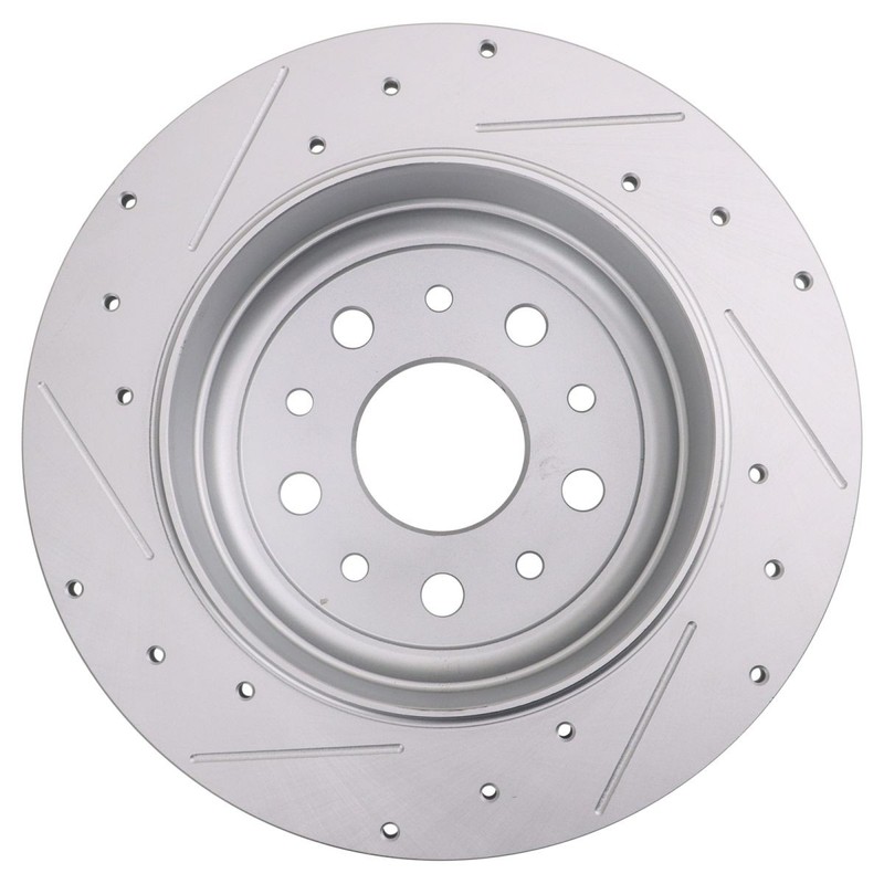 Brake Rotors Set Premium G-Coated Slotted X Drilled Fits 2018-2024 Jeep Wrangler gallery