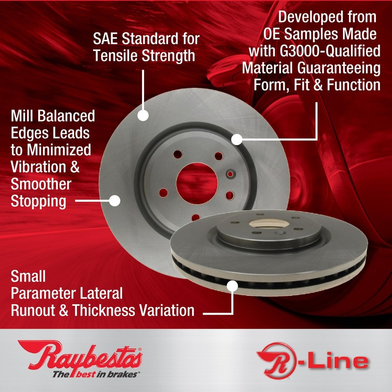 Raybestos R-Line Automotive Replacement Front Disc Brake Rotor 10.825, Silver gallery
